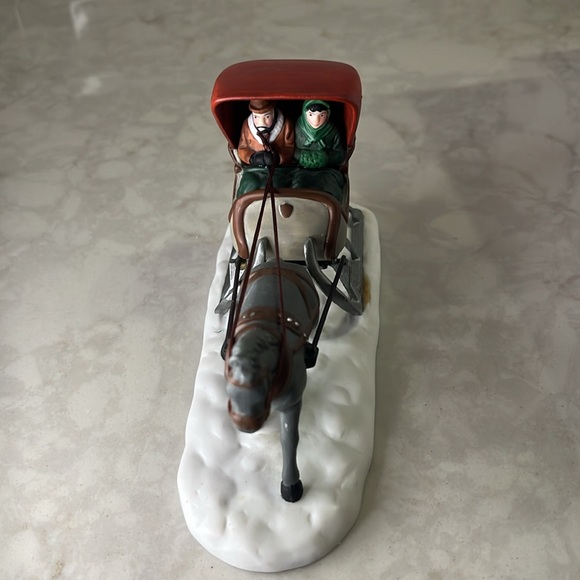 Department 56 Snow Village One Horse Open Sleigh Vintage 5982-0 in Box - Picture 5 of 5